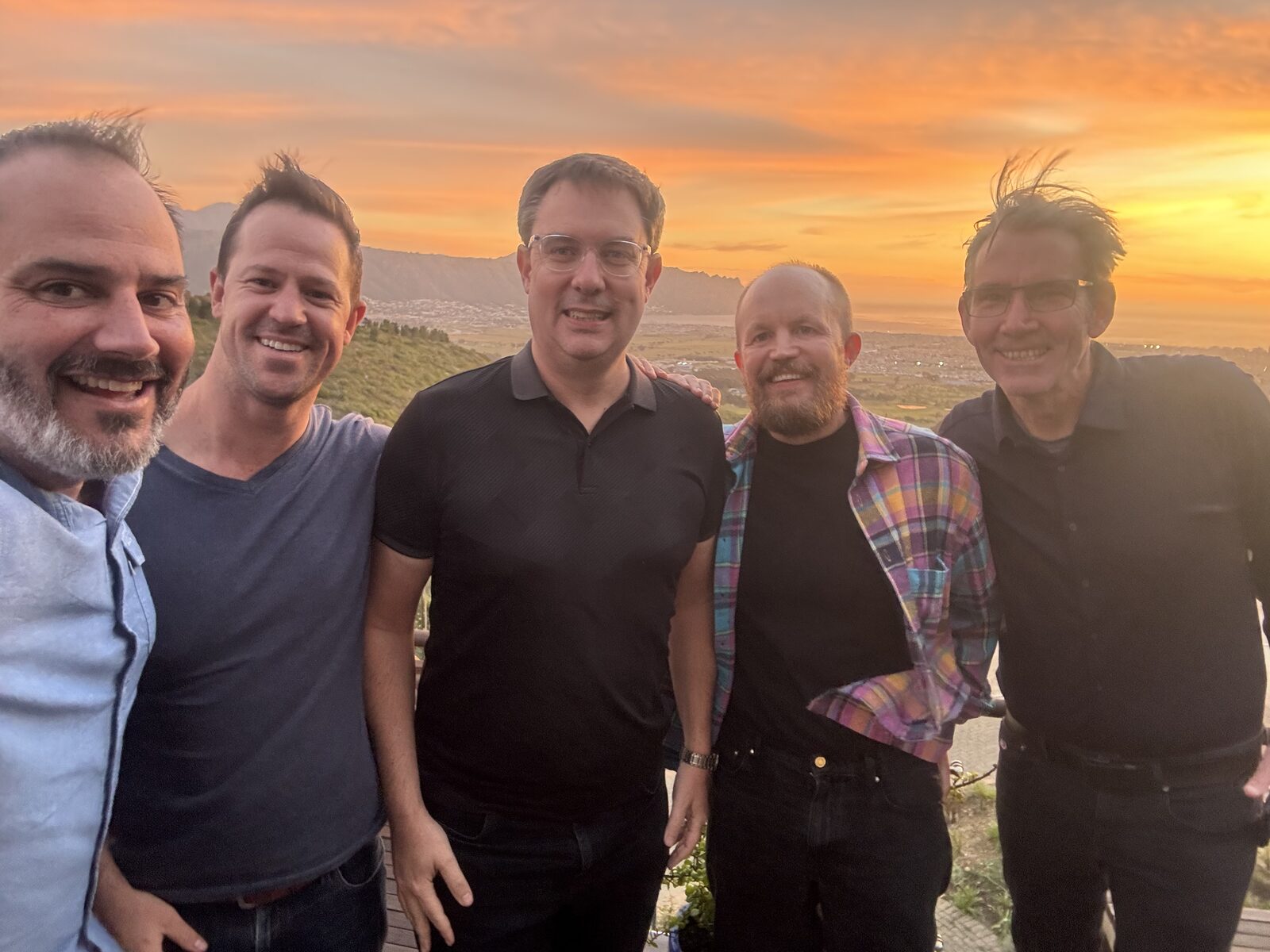 Leadership team at sunset